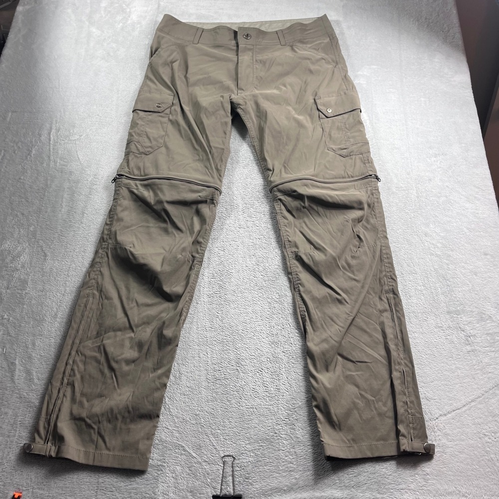 Kuhl Mens Renegade Cargo Convertible Pants 36x34 Khaki Brown Style 5138